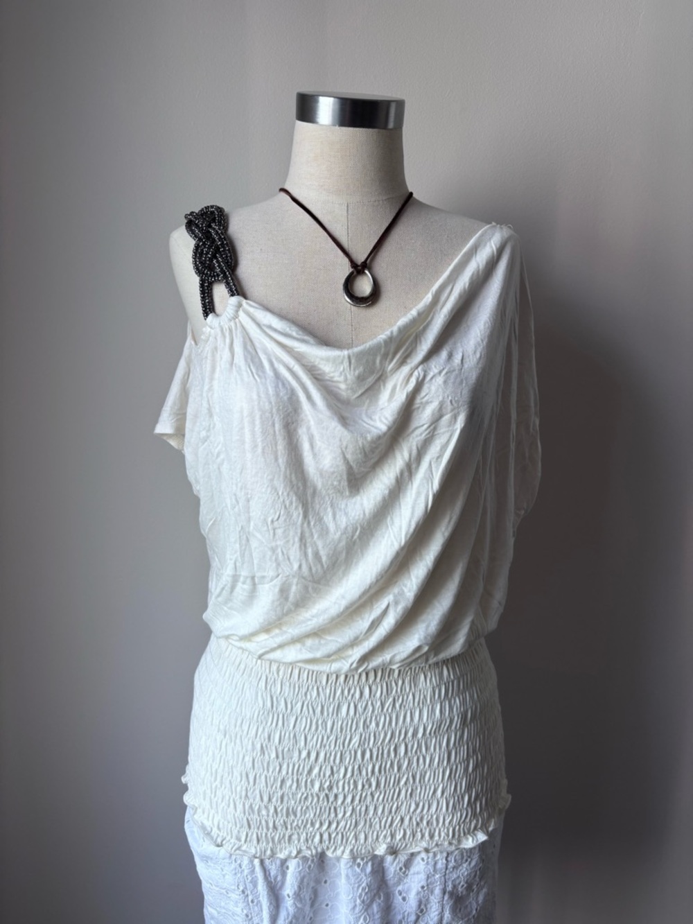 Vintage Y2K Cowl Neck Drop Waist Top